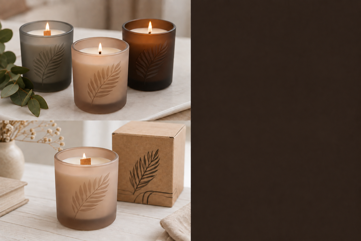 Custom branded candle gift presentation
